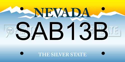 SAB13B Nevada License Plate