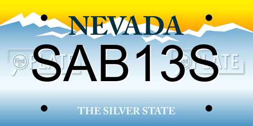 SAB13S Nevada License Plate
