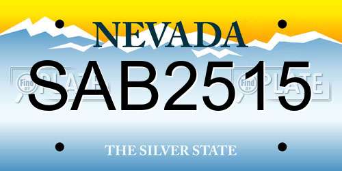 SAB2515 Nevada License Plate