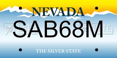 SAB68M Nevada License Plate