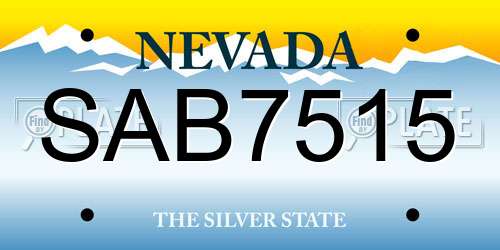 SAB7515 Nevada License Plate