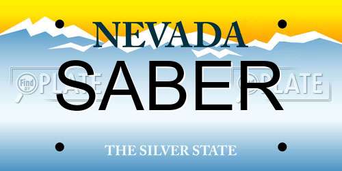 SABER Nevada License Plate
