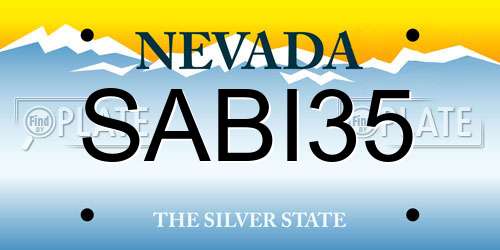 SABI35 Nevada License Plate