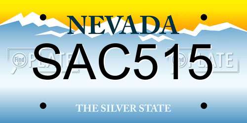 SAC515 Nevada License Plate
