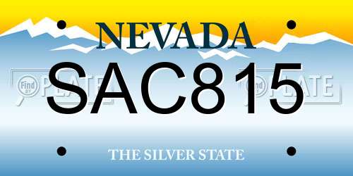SAC815 Nevada License Plate