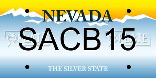 SACB15 Nevada License Plate
