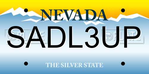 SADL3UP Nevada License Plate