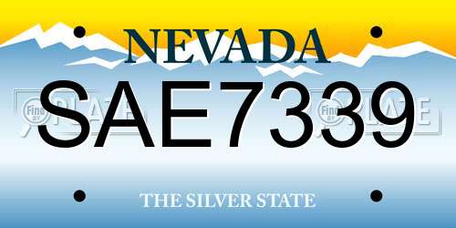 SAE7339 Nevada License Plate
