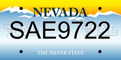 SAE9722 Nevada License Plate