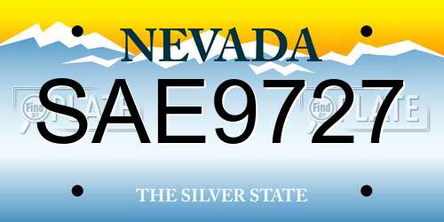 SAE9727 Nevada License Plate