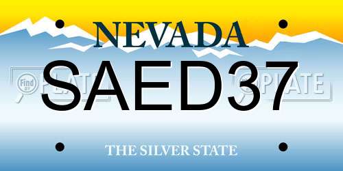 SAED37 Nevada License Plate