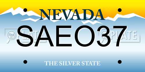 SAEO37 Nevada License Plate