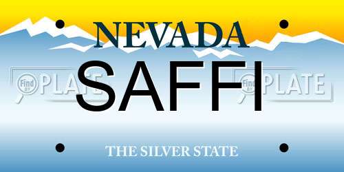 SAFFI Nevada License Plate