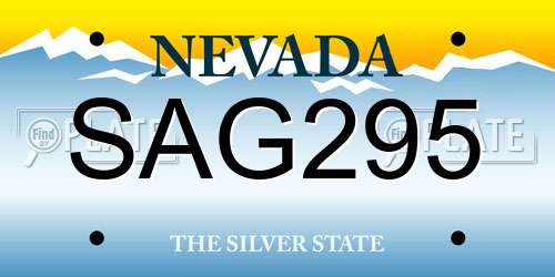 SAG295 Nevada License Plate