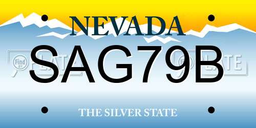SAG79B Nevada License Plate