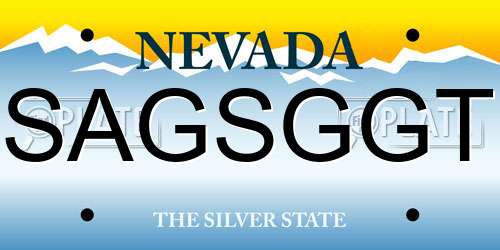 SAGSGGT Nevada License Plate