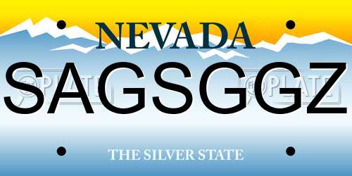 SAGSGGZ Nevada License Plate
