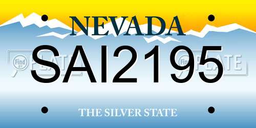 SAI2195 Nevada License Plate