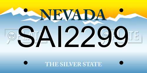SAI2299 Nevada License Plate
