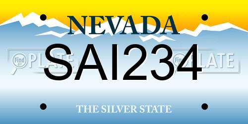 SAI234 Nevada License Plate