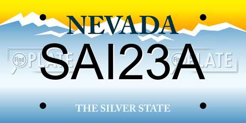 SAI23A Nevada License Plate