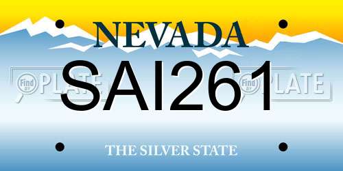 SAI261 Nevada License Plate