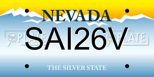 SAI26V Nevada License Plate