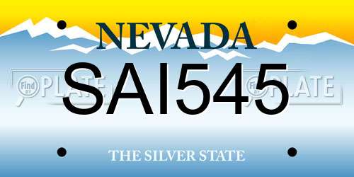 SAI545 Nevada License Plate
