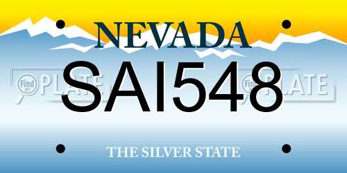 SAI548 Nevada License Plate