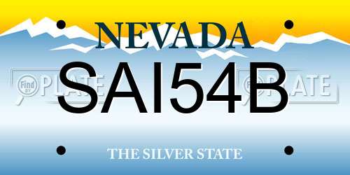 SAI54B Nevada License Plate