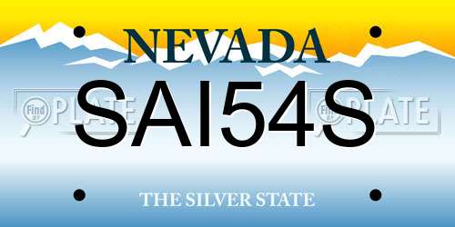 SAI54S Nevada License Plate