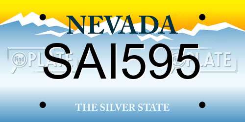 SAI595 Nevada License Plate
