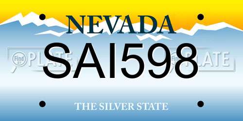 SAI598 Nevada License Plate