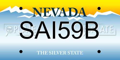 SAI59B Nevada License Plate