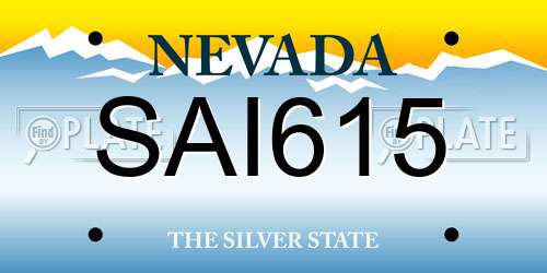 SAI615 Nevada License Plate