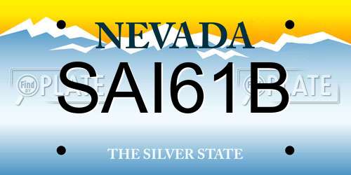 SAI61B Nevada License Plate