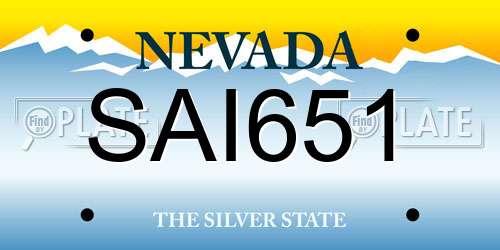 SAI651 Nevada License Plate