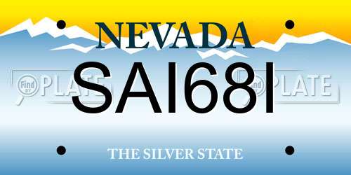 SAI68I Nevada License Plate