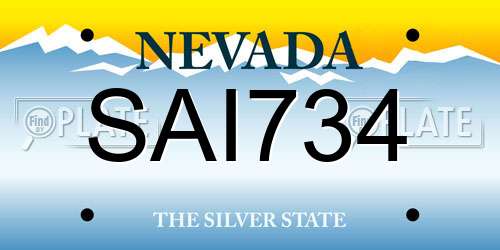 SAI734 Nevada License Plate