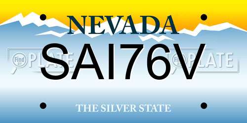 SAI76V Nevada License Plate