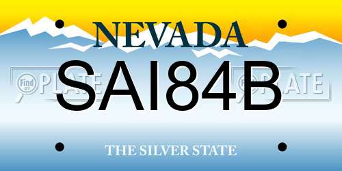 SAI84B Nevada License Plate