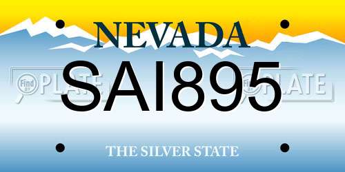 SAI895 Nevada License Plate