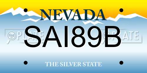 SAI89B Nevada License Plate
