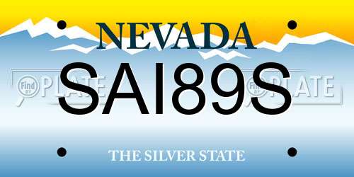SAI89S Nevada License Plate