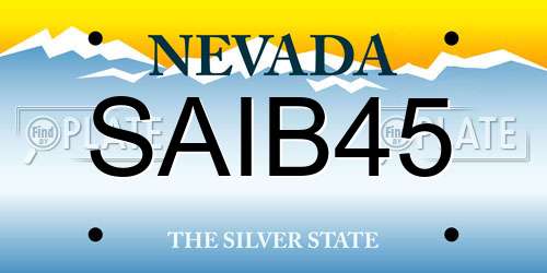 SAIB45 Nevada License Plate
