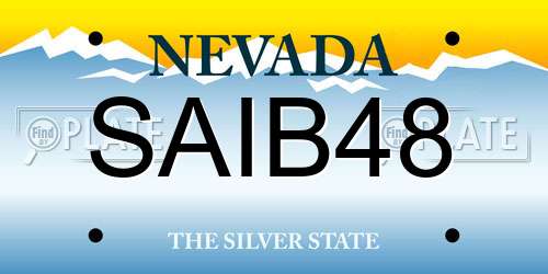 SAIB48 Nevada License Plate