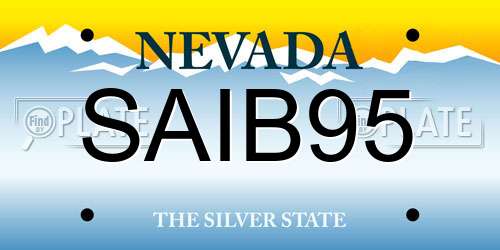 SAIB95 Nevada License Plate