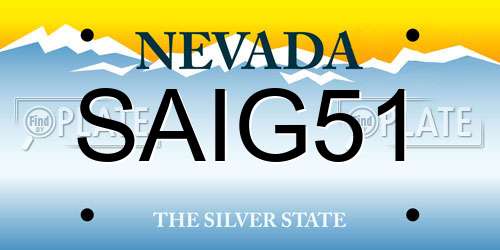 SAIG51 Nevada License Plate