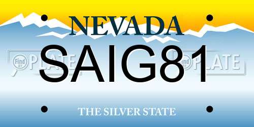 SAIG81 Nevada License Plate