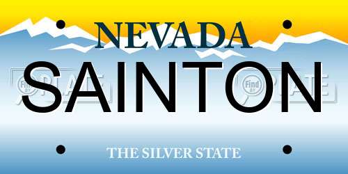 SAINTON Nevada License Plate